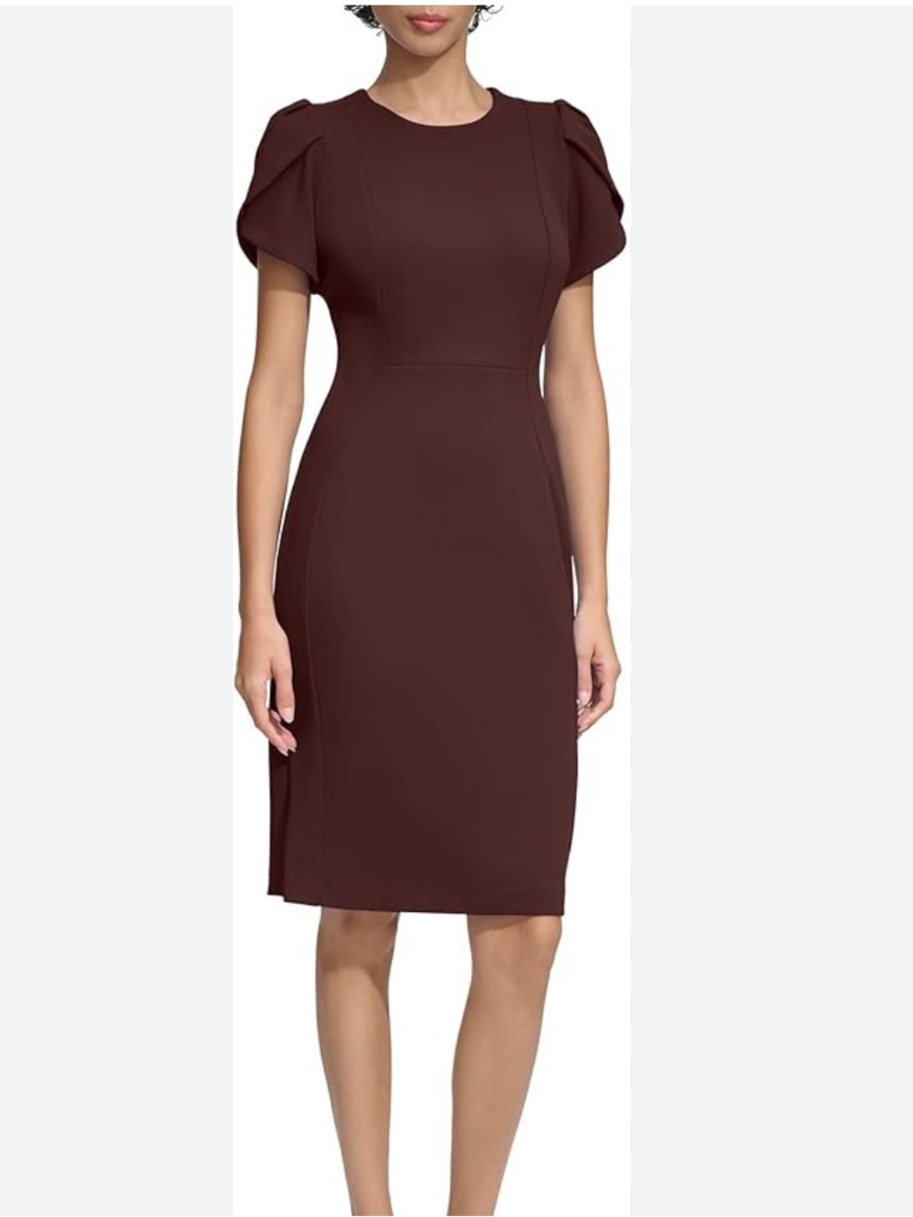 Calvin Klein Wine Midi Sheath Dress